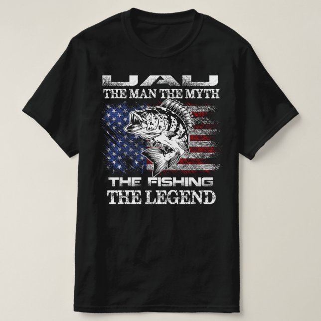 Pappa mannen myten om fiskeledningen i Flagga T Shirt (Design framsida)