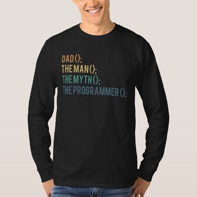 Pappa, mannen, myten, programmeraren t shirt (Framsida)