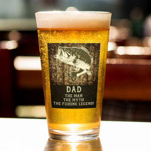 Pappa mannen Myth Bass Fishing Legend Funny Glaskopp