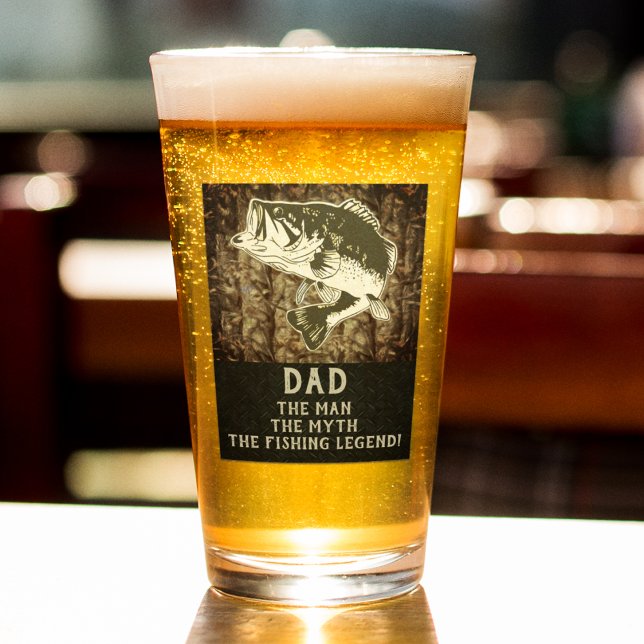 Pappa mannen Myth Bass Fishing Legend Funny Glaskopp (Skapare uppladdad)