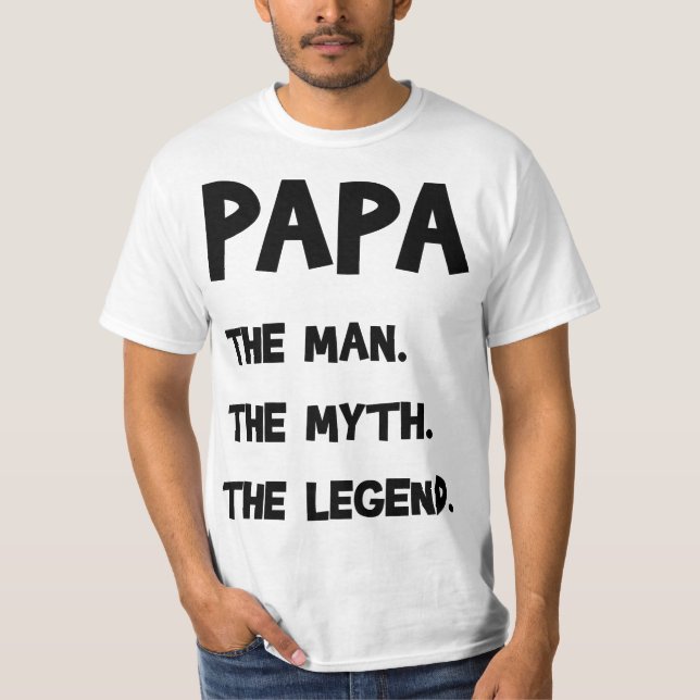 Pappa Mannen. Myth. Förklaringen. T-shirt (Framsida)