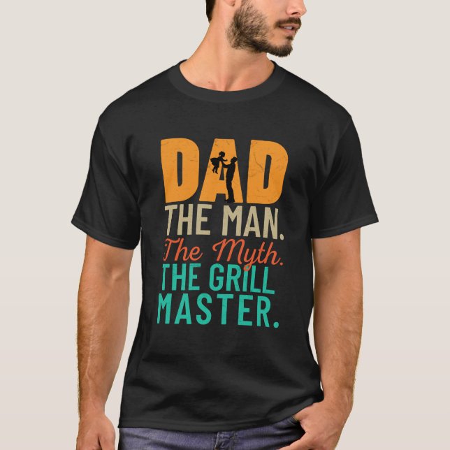 Pappa: Mannen. Myth. Grill Master T Shirt (Framsida)