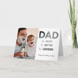 PAPPA Mannen Myth Legend Grått Photo Grattis på fö Kort