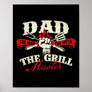 Pappa mannen Myth the Grill Master - Grill Bbq Poster
