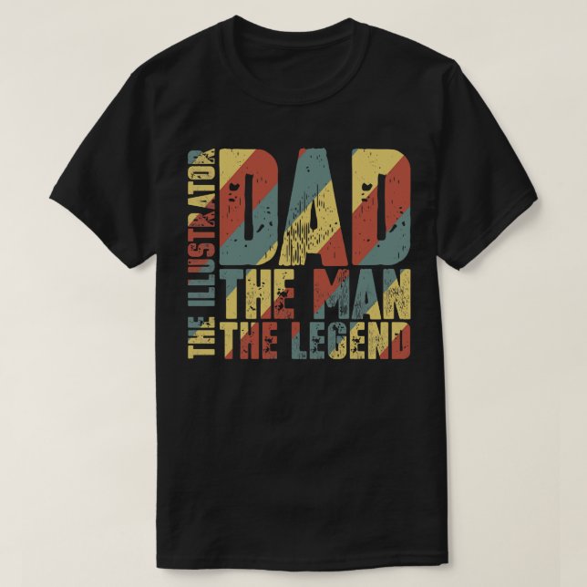 Pappa mannen som illustrerar förklaringen t shirt (Design framsida)