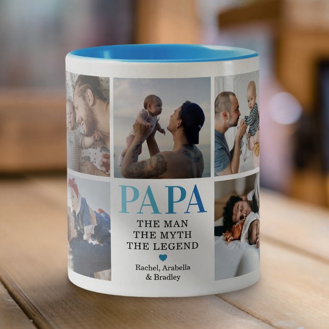 Pappa människan, myten om det förklarande foto Två-Tonad mugg (Skapare uppladdad)