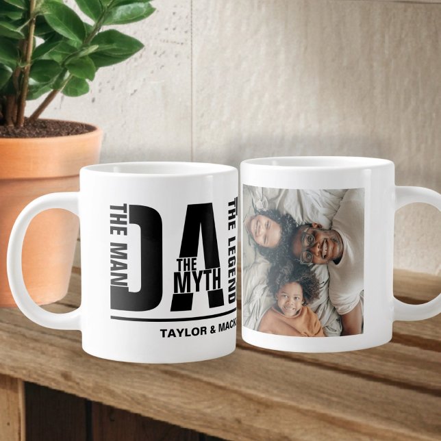 Pappa människan, myten om Personligen Legend Jumbo Mugg (Dad The Man The Myth The Legend Personalized Giant Coffee Mug by Ricaso. Add your photo and text)