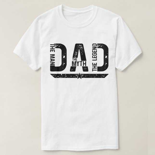 Pappa människan, myten om spriten - djärvt Far T Shirt (Design framsida)