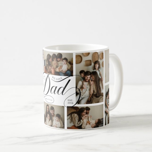 Pappa manus typografi 10 fotokollage kaffemugg (Framsida höger)