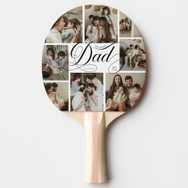 Pappa manus typografi 8 fotokollage pingisracket (Framsidan)