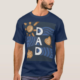 Pappa - marinblått Lycklig Fars dag T Shirt