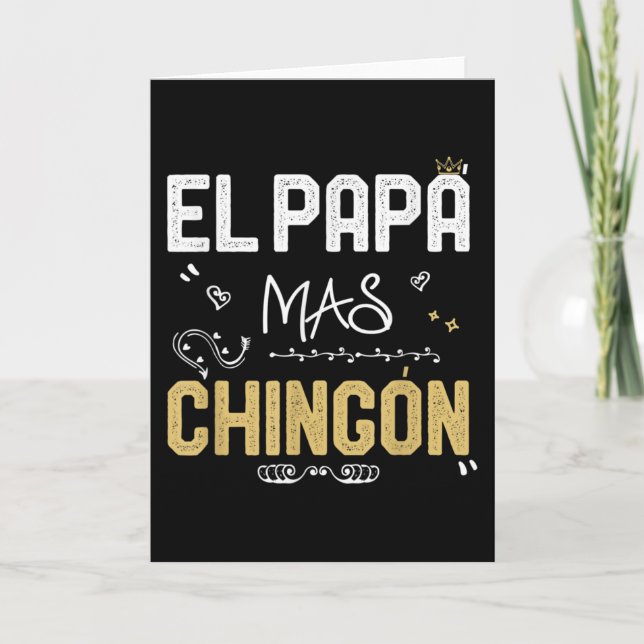 Pappa Mas Chingon Spansk Pappa Cool Mexikan Kort (Framsida)
