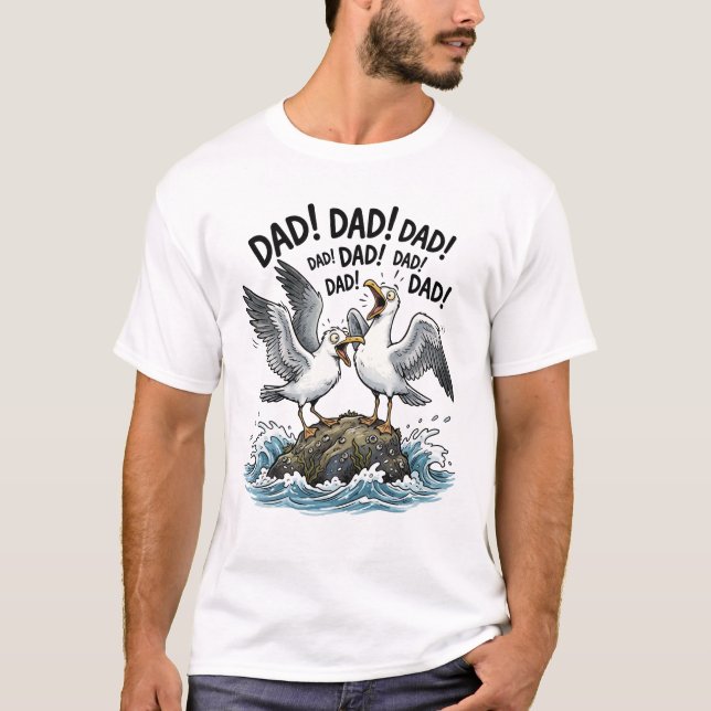 Pappa Måsgalenskap Rollig Fader Design T Shirt (Framsida)