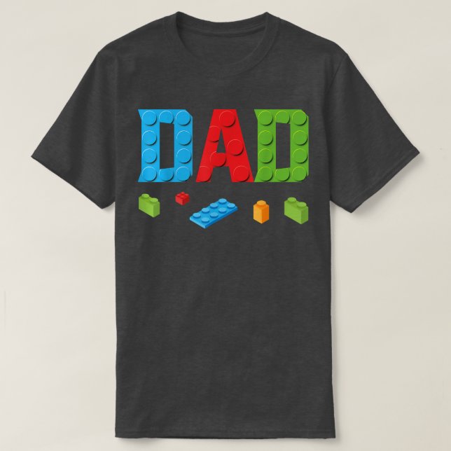 Pappa Master Builder Bygger Bricks Blocks Family S T Shirt (Design framsida)
