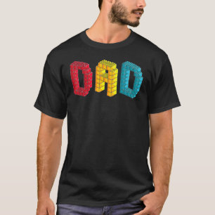 Pappa Master Builder Bygger Bricks Blocks Family S T Shirt
