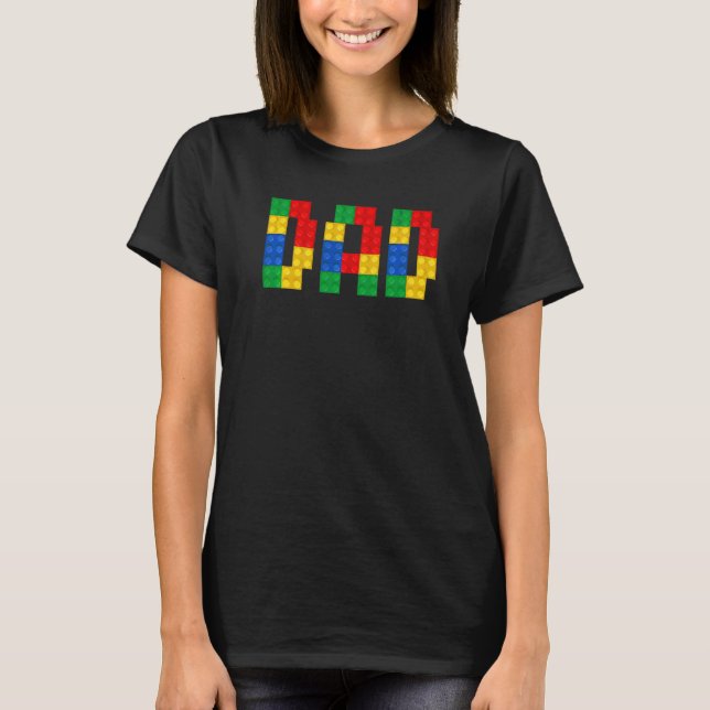 Pappa Master Builder Byggnad Block Fars dag T Shirt (Framsida)