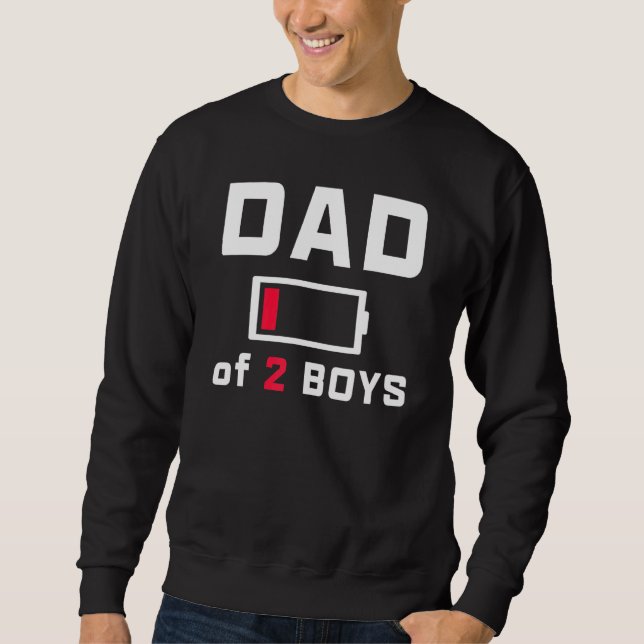 Pappa med 2 boys För manar Far-pappa Lång Ärmad Tröja (Framsida)