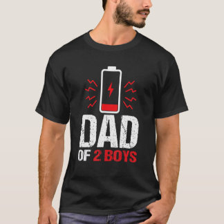 Pappa med 2 socklar med låg batterinivå Far med tv T Shirt