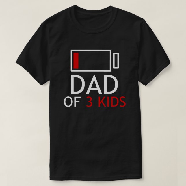 Pappa med 3 boys Fars dag Gift Idea T Shirt (Design framsida)