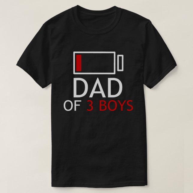 Pappa med 3 boys Fars dag gift T Shirt (Design framsida)