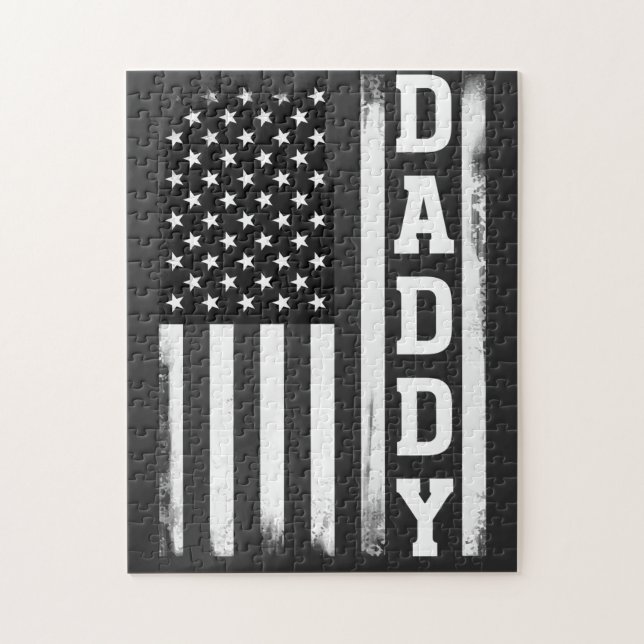 Pappa med amerikansk amerikansk Flagga Pussel (Vertikal)