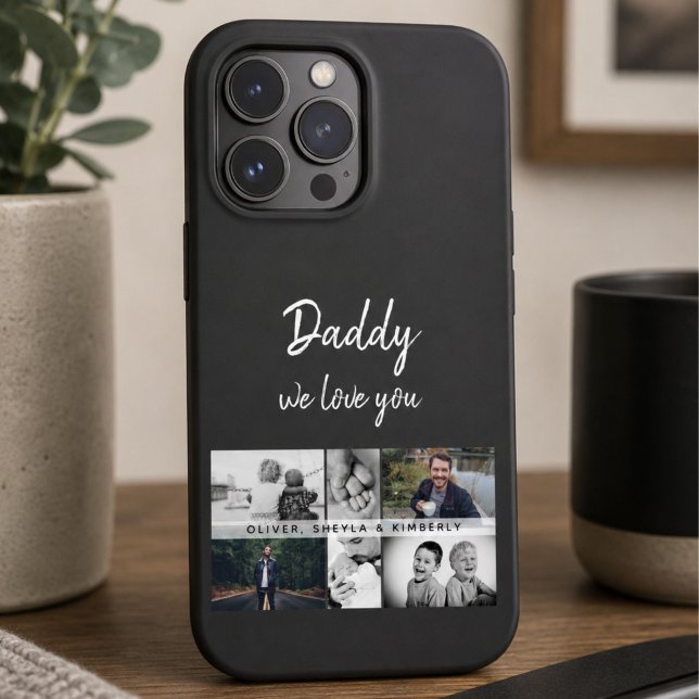Pappa med barn och familjefader fotokollage (Skapare uppladdad)