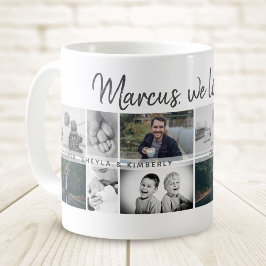 Pappa med barn och familjefader fotokollage kaffemugg