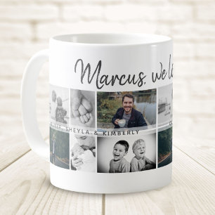 Pappa med barn och familjefader fotokollage kaffemugg