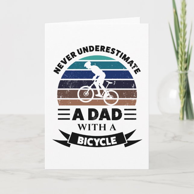 Pappa med Bicycle Funny Gifts Fars dag Kort (Framsida)