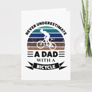 Pappa med Bicycle Funny Gifts Fars dag Kort