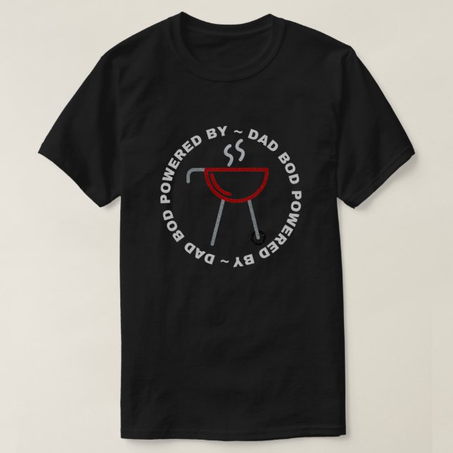 Pappa med Bod som drivs av BBQ Glitter T-Shirt (Design framsida)