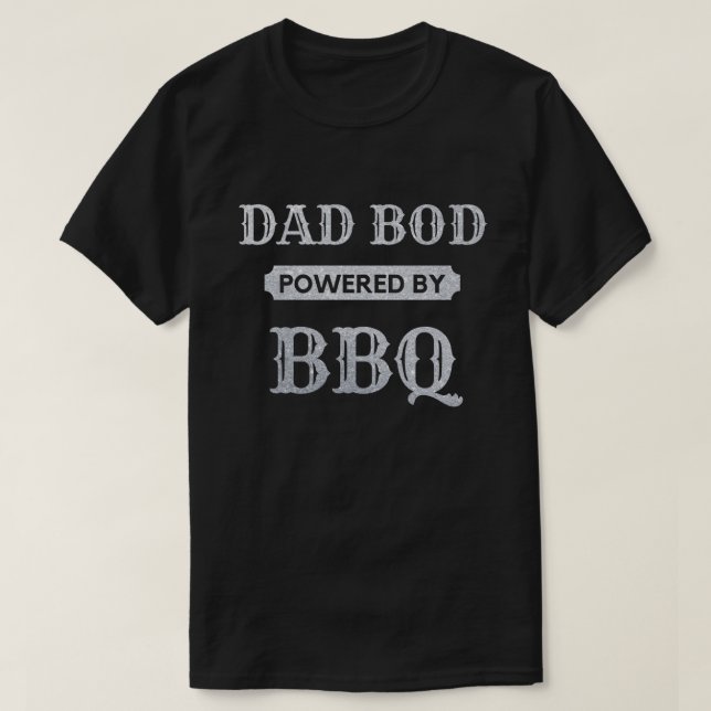 Pappa med Bod som drivs av BBQ Glitter T-Shirt (Design framsida)