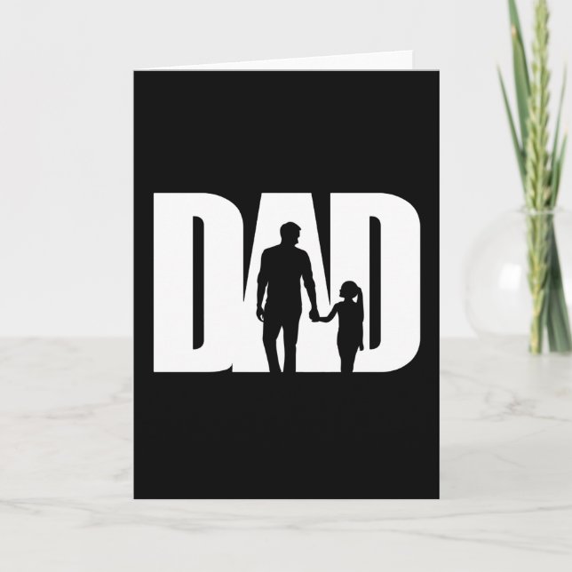 Pappa med dotterskorta Fars dag T-Shirt idéer Kort (Framsida)