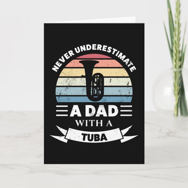 Pappa med en tuba Roligt musikpresent till fars da Kort (Framsida)