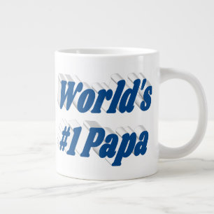 Pappa med havets blå halvtext, gigantiskt kaffe mu jumbo mugg