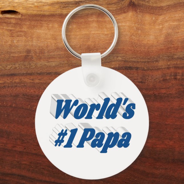 Pappa med havsblå text  nyckelring (Baksida)