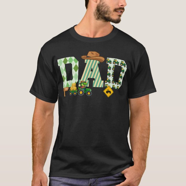 Pappa med jordbrukstraktor 1-årsdag t shirt (Framsida)