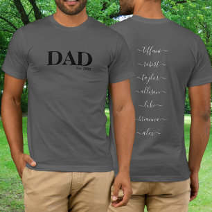 Pappa med Kids Namn År T-Shirt
