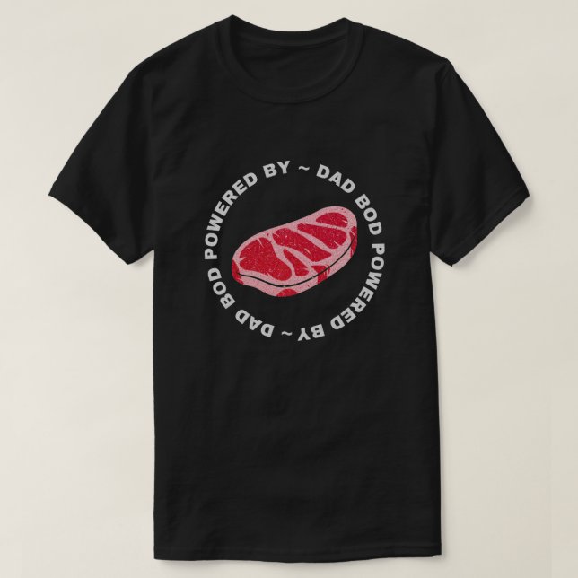 Pappa med kraft av Steaks Glitter T-Shirt (Design framsida)