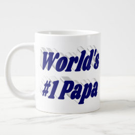 Pappa med mörk blått halvtext jumbo mugg