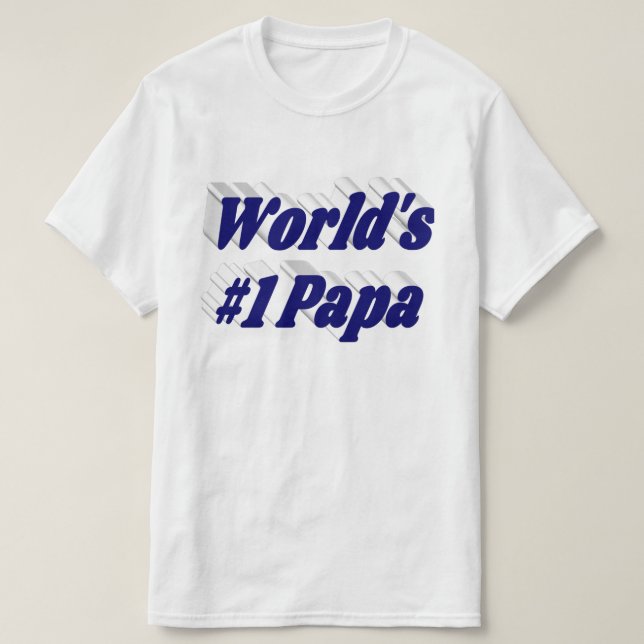 Pappa med mörk blått text T-Shirt (Design framsida)