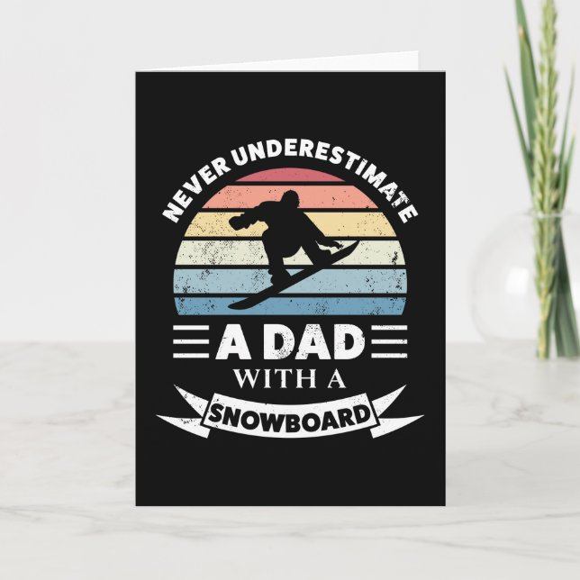 Pappa med Snowboard Funny Gift Fars dag Kort (Framsida)