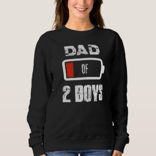 Pappa med två bojor lågbatteriladdande Fars dag-ut T Shirt