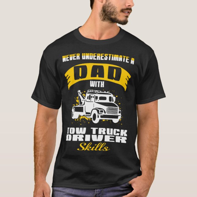 Pappa med två Lastbil-drivrutiner T Shirt (Framsida)