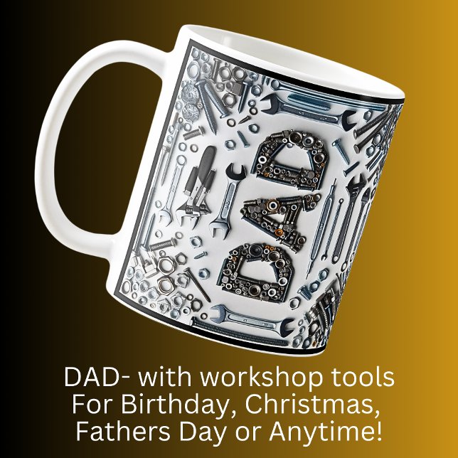 Pappa med Workshop Verktyg, Fars dag, födelsedagen Kaffemugg (Skapare uppladdad)