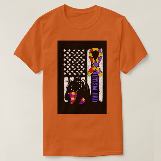 Pappa-medvetandegrad Björnband Mamma Amerikanska F T Shirt (Design framsida)