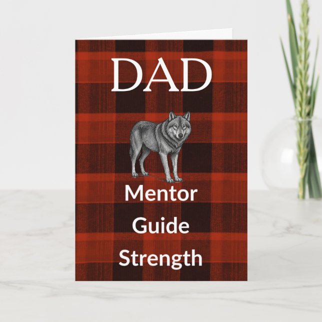 Pappa Mentor Guide Kort - Varg & Röd Rutig (Framsida)