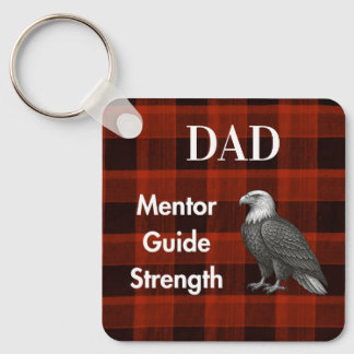 Pappa Mentor Guide Strength & Heart Eagle röd karo Nyckelring
