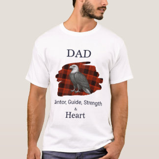 Pappa Mentor Guide Styrka & Hjärta Eagle Röd Plaid T Shirt