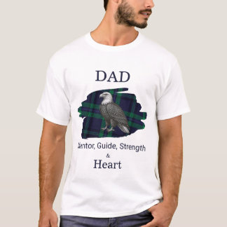 Pappa Mentor Guide Styrka & Hjärta Eagle Rutig blå T Shirt